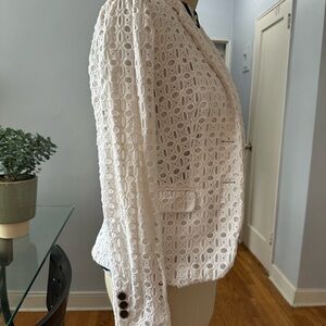 J. Crew Classic White Crochet Blazer